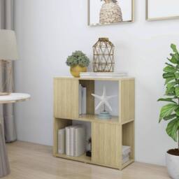 Berkfield Home Book Cabinet Sonoma Oak 60x24x63 cm Engineered Wood in Light Tan - Size: 60 x 24 x 63 cm - thumbnail 2