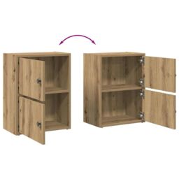 Berkfield Home Bookcase Artisan Oak 40x24x52 cm Engineered Wood in Brown - Size: 40 x 24 x 52 cm - thumbnail 8