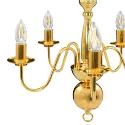 Berkfield Home Elegant Chandelier Golden 5 x E14 Bulbs in Gold - thumbnail 7