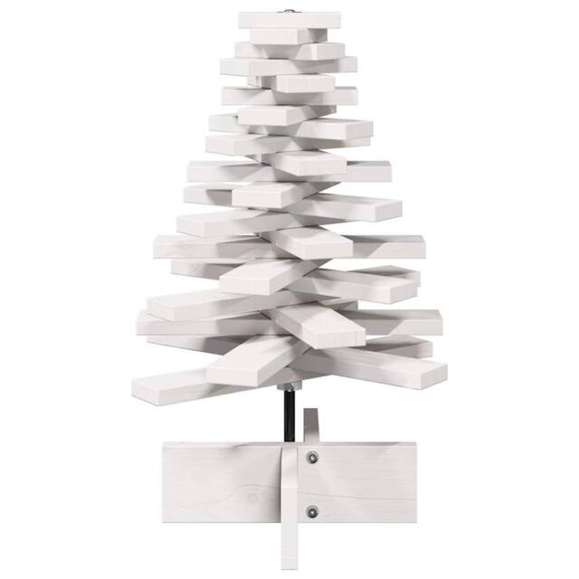 Berkfield Home Festive Wooden Christmas Tree for Decoration White 60 cm Solid Wo - image 1