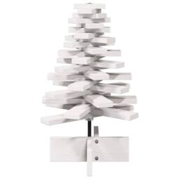 Berkfield Home Festive Wooden Christmas Tree for Decoration White 60 cm Solid Wo