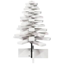 Berkfield Home Festive Wooden Christmas Tree for Decoration White 60 cm Solid Wo - thumbnail 4