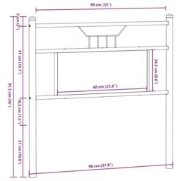 Berkfield Home Headboard Sonoma Oak 90 cm Engineered Wood & Steel in Brown - thumbnail 8
