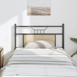 Berkfield Home Headboard Sonoma Oak 90 cm Engineered Wood & Steel in Brown - thumbnail 1