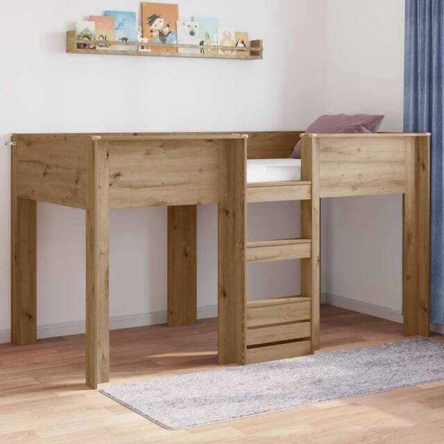 Berkfield Home Bunk Bed for Kids Artisan Oak 100 x 200 cm Engineered wood in Brown - image 1