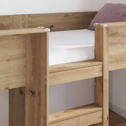 Berkfield Home Bunk Bed for Kids Artisan Oak 100 x 200 cm Engineered wood in Brown - thumbnail 3
