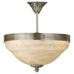 Loops Flush Ceiling Light Colour Bronze Shade Champagne Glass Alabaster Bulb E14 3x60W in Clear - thumbnail 1