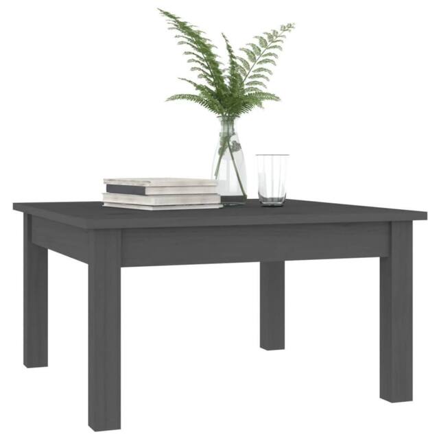 Berkfield Home Beautiful Coffee Table Grey 55x55x30 cm Solid Wood Pine - Size: 55 x 55 x 30 cm - image 1