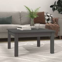 Berkfield Home Beautiful Coffee Table Grey 55x55x30 cm Solid Wood Pine - Size: 55 x 55 x 30 cm - thumbnail 2