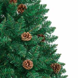 Berkfield Home Elegant Slim Christmas Tree Green 210 cm PVC & Solid Pine wood - thumbnail 5