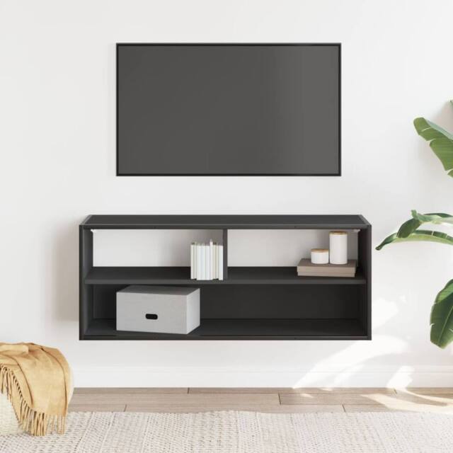 Berkfield Home TV Cabinet Black 100x31x39.5 cm Engineered Wood & Metal - image 1