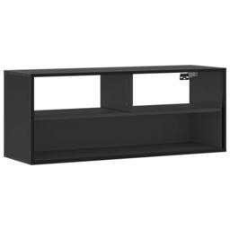 Berkfield Home TV Cabinet Black 100x31x39.5 cm Engineered Wood & Metal - thumbnail 3