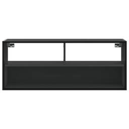 Berkfield Home TV Cabinet Black 100x31x39.5 cm Engineered Wood & Metal - thumbnail 4