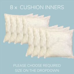 HomeSpace Direct 8 x Hollowfibre Cushion Inner in White - Size: 56 cm x 56 cm - thumbnail 2