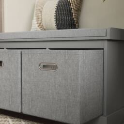 Wyld Haus Marari Grey 3 Drawer Shoe Storage Bench with Padded Seat - thumbnail 9