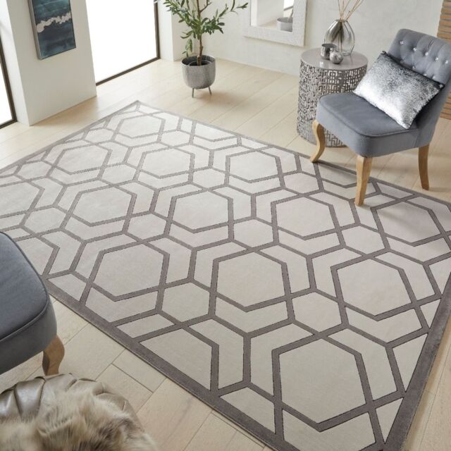 The Rug Shop UK Chequered Grey Modern Easy to clean Machine Made Rug - Size: 160 cm x 230 cm - image 1