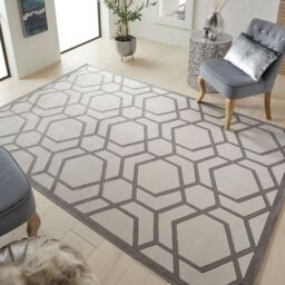 The Rug Shop UK Chequered Grey Modern Easy to clean Machine Made Rug - Size: 160 cm x 230 cm - thumbnail 1