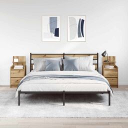 Berkfield Home Bedside Cabinets with 2 Drawers 2 pcs Artisan Oak 38x34x80 cm in Brown - Size: 38 x 34 x 80 cm - thumbnail 3