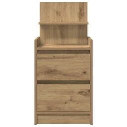 Berkfield Home Bedside Cabinets with 2 Drawers 2 pcs Artisan Oak 38x34x80 cm in Brown - Size: 38 x 34 x 80 cm - thumbnail 7