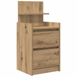 Berkfield Home Bedside Cabinets with 2 Drawers 2 pcs Artisan Oak 38x34x80 cm in Brown - Size: 38 x 34 x 80 cm - thumbnail 5