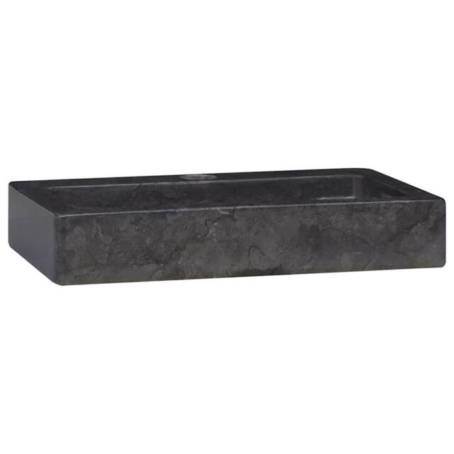Berkfield Home Sink Black 38x24x6.5 cm Marble - image 1