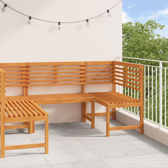 Berkfield Home 3-Piece Garden Bench Set - Solid Acacia Wood in Brown - image 1