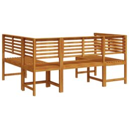 Berkfield Home 3-Piece Garden Bench Set - Solid Acacia Wood in Brown - thumbnail 9