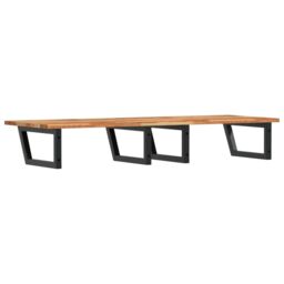 Berkfield Home Basin Shelf Wall Mounted Steel & Solid Wood Acacia in Brown - thumbnail 6