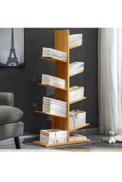 H&O Direct 7-Tier Free Standing Wooden Tree Shaped Book Shelves in Brown - thumbnail 2