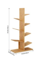 H&O Direct 7-Tier Free Standing Wooden Tree Shaped Book Shelves in Brown - thumbnail 6