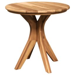 Berkfield Home Garden Coffee Table √ò55x51 cm Solid Wood Teak in Brown - Size: 55x51 cm - thumbnail 2