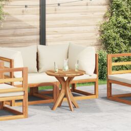 Berkfield Home Garden Coffee Table √ò55x51 cm Solid Wood Teak in Brown - Size: 55x51 cm - thumbnail 1