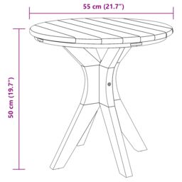 Berkfield Home Garden Coffee Table √ò55x51 cm Solid Wood Teak in Brown - Size: 55x51 cm - thumbnail 8