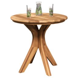 Berkfield Home Garden Coffee Table √ò55x51 cm Solid Wood Teak in Brown - Size: 55x51 cm - thumbnail 3