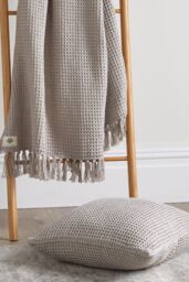 Appletree 'Bruges' Filled Cushion With Geo Waffle Texture in Natural - Size: 43 cm x 43 cm - thumbnail 3