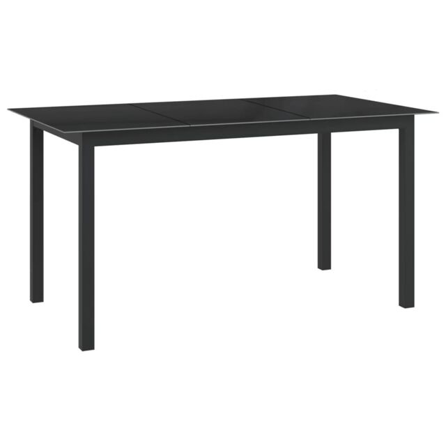 Berkfield Home Garden Table Black 150x90x74 cm Aluminium & Glass - Size: 150 x 90 x 74 cm - image 1