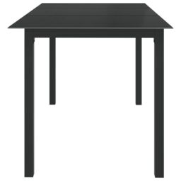 Berkfield Home Garden Table Black 150x90x74 cm Aluminium & Glass - Size: 150 x 90 x 74 cm - thumbnail 3