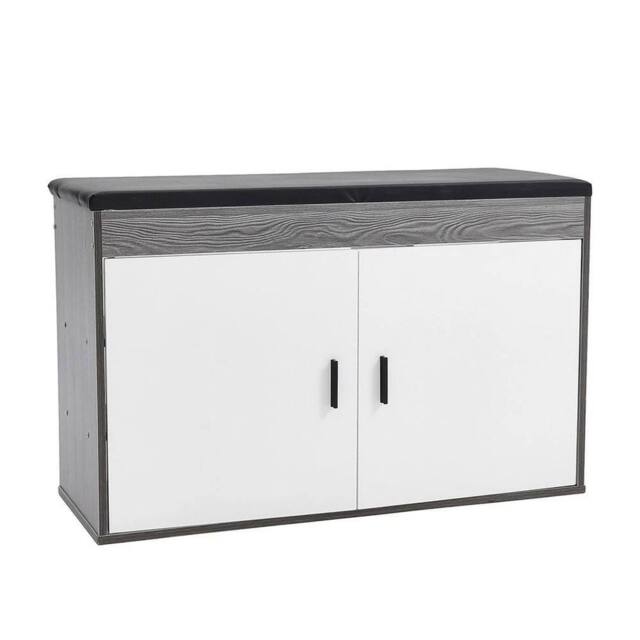 KORVIXA Shoe Storage Bench Seat Hallway Shoes Cabinet Rack in White - Size: 100 cm x 100 cm - image 1
