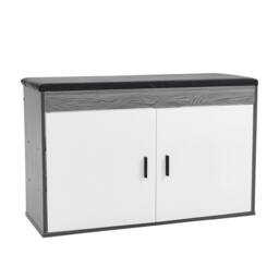 KORVIXA Shoe Storage Bench Seat Hallway Shoes Cabinet Rack in White - Size: 100 cm x 100 cm - thumbnail 1