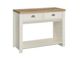 Birlea Console Table Blue & Oak Highgate 2 Drawer Farmhouse Shabby Chic in Cream - thumbnail 3