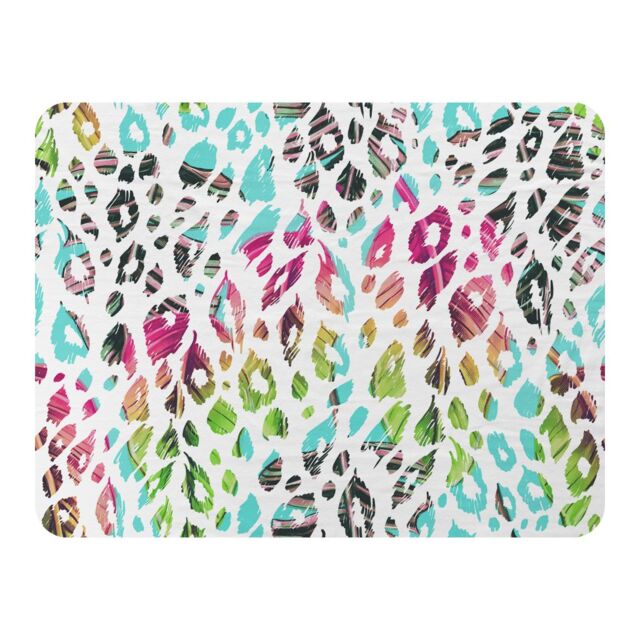 Benjamin Tate Design Multi Coloured Leopard Spots Blanket in Natural - Size: 120 cm x 150 cm - image 1