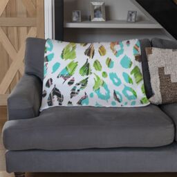 Benjamin Tate Design Multi Coloured Leopard Spots Blanket in Natural - Size: 120 cm x 150 cm - thumbnail 2