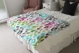 Benjamin Tate Design Multi Coloured Leopard Spots Blanket in Natural - Size: 120 cm x 150 cm - thumbnail 3