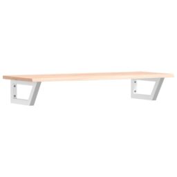 Berkfield Home Basin Shelf Wall Mounted Steel & Solid Wood Oak in Brown - thumbnail 2