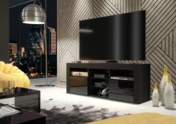 Creative Furniture TV Unit 145cm Modern - Modern Black with High Gloss Doors - thumbnail 2