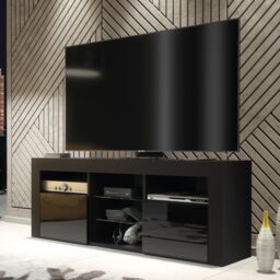 Creative Furniture TV Unit 145cm Modern - Modern Black with High Gloss Doors - thumbnail 1