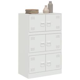 Berkfield Home Sideboard White 67x39x107 cm Steel - Size: 67 x 39 x 107 cm - thumbnail 5