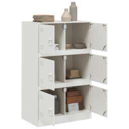 Berkfield Home Sideboard White 67x39x107 cm Steel - Size: 67 x 39 x 107 cm - thumbnail 4
