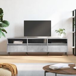 Berkfield Home TV Cabinet Concrete Grey 150x30x44.5 cm Engineered Wood - thumbnail 1