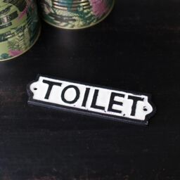 Melody Maison Black & White Metal Toilet Plaque - thumbnail 5
